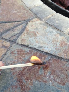 lit match