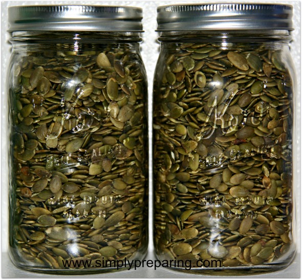Bulk Purchased Pumpkin Seeds Vacuum Sealed with a Food Saver