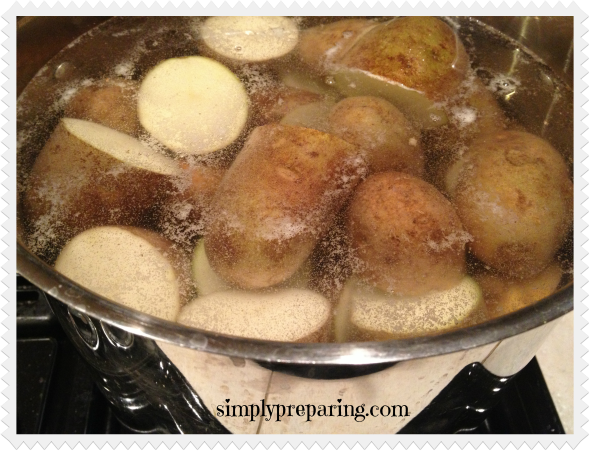 Dehydrating pototoes-step one, boiling