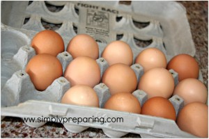 Fresh eggs from backyard chickens.