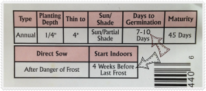 how to read seed packet