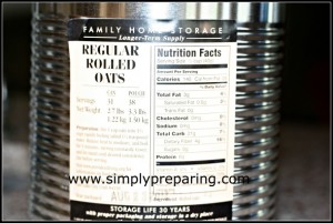 oats for family home storage
