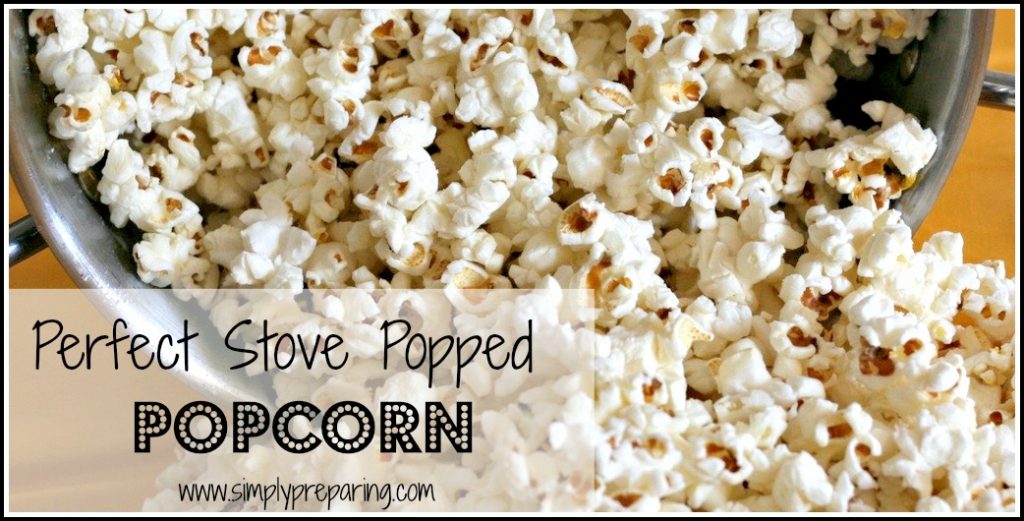 Making stove popped popcorn in oil is easy. It's a favorite snack for movie nights. It's a perfect long term storage item for your food storage too!