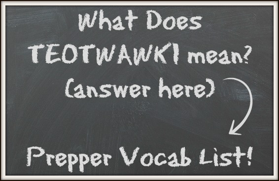 prepper vocabulary list