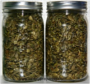 Pumpkin seeds purchased through a co-op for prepping on a budget