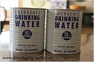 emergency drinking water storage