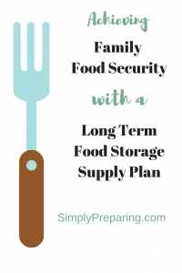 Family Food Security with a Long Term Food Storage Supply List
