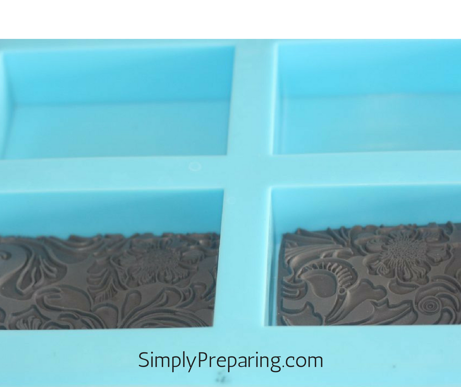 Texture mats in melt and pour soap molds for embossed soap