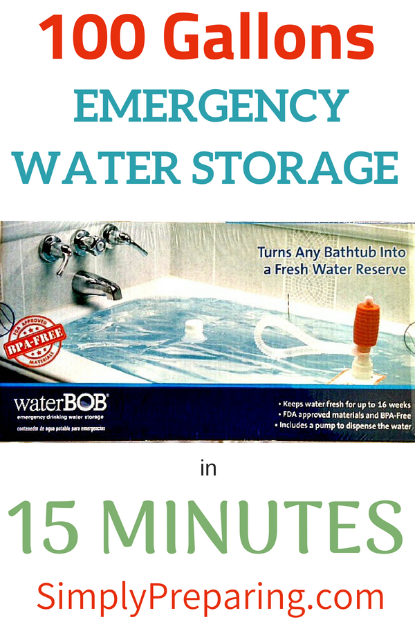 WaterBOB Bathtub Water Storage Container with Pump - Emergency Drinking  Water, Disaster and Hurricane Survival, 100 Gallon